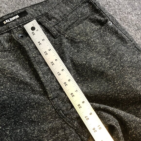 Baldwin Pants Mens 30x34 Black Speckle Classic Slim Japan Fabric Made in USA - Picture 6 of 13